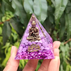 Statue de Bouddha naturelle, cristaux, pierres de guérison, méditation, orgone, pyramide d'<span class=keywords><strong>orgonite</strong></span>, artisanat, décoration de la maison - Product Image 5
