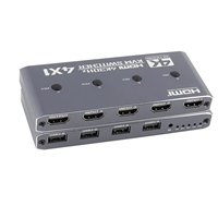 Commutateur KVM USB 4 ports Oright pour sortie 4-en-1, prend en charge 4 ordinateurs, 4 USB 2.0, 1 pour port, 4K 30Hz, alliage d'aluminium, CE/FCC/RoHS