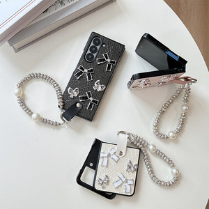 Coque de téléphone portable style coréen avec nœud pour <span class=keywords><strong>Samsung</strong></span> Z Flip 7, design tendance pour femme, compatible Vivo Xflip N3 Flip 6 Vivo <span class=keywords><strong>X</strong></span> Flip - Product Image 2