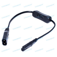 Câble d'extension C7 vers C8 avec interrupteur 2,5A 250V, prise mâle C8 vers câble femelle C7 pour moniteur d'ordinateur, Smart TV et plus encore