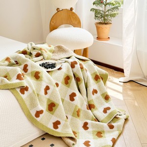 Mô Hình Trái Tim Fluffy Đan Ném Chăn Siêu Mềm Polyester Lông Sợi Mùa Đông rô Thiết Kế Ấm Cúng Chăn Cho Nhà - Product Image 5