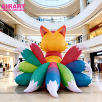 Modèle d'animaux gonflables Renard à neuf queues pour la décoration de fêtes et d'événements, ballon renard personnalisé, sculpture de renard SPH