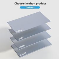 Coussin en silicone thermique réutilisable, épais, pour dissipateur thermique de GPU, puce de processeur, conduction thermique ou conduction thermique LED