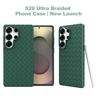 Étui en TPU à texture tissée pour Samsung Galaxy S26 Ultra S25 Series, fin, léger, antichoc, en stock