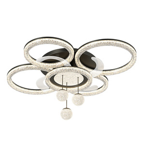 Ventilateur de plafond LED avec lumière, style lustre moderne, pour salon, chambre à coucher, restaurant, réglable à 360 degrés, à intensité variable, intelligent - Product Image 4