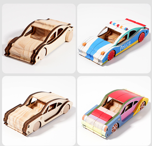 Einfach zu montieren DIY STEM Toy Holz autos malen Sie Ihr eigenes Holz Auto Malerei Kit für Kinder Jungen Mädchen Geburtstags geschenk - Product Image 6