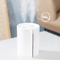 Mini-humidificateur à ultrasons avec veilleuse, atomiseur à double pulvérisation pour l'aromathérapie et la voiture.