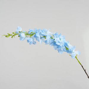 Fleur artificielle Greenway Larkspur à branche unique, pétales en PVC blancs, rouges, bleus, violets, arrangement floral décoratif - Product Image 4