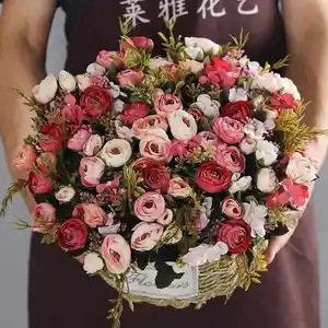 Contoh Gratis Karangan Bunga Mawar Buatan Karangan Bunga Sutra UNTUK LIBURAN Buket Pengantin Dekorasi Pesta Rumah
