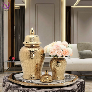Décoration en céramique galvanisée européenne <span class=keywords><strong>de</strong></span> luxe grand pot général en céramique porcelaine artefact décoration <span class=keywords><strong>de</strong></span> vase à fleurs - Product Image 1