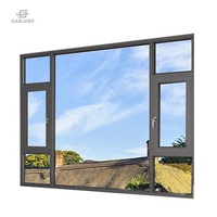 Ventanas abatibles de vidrio de aluminio para el hogar de diseño moderno personalizado de fábrica