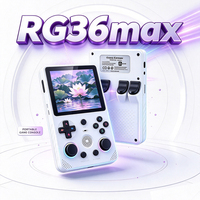 Console de jeu portable originale RG36MAX Retro Handheld avec écran IPS de 3,5 pouces, Arkos 2.0 Linux RK3326, double puce RAM, 64 Go, 128 Go