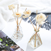 Hochwertige 100ml transparente Glas-Reed-Diffusor flasche Leere Pyramiden form mit einfacher offener Versiegelung