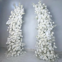 Arche de fleurs artificielles en soie réaliste, fait main, bleu-violet, en forme de corne de taureau, pour décoration de fond de mariage