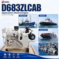 Moteur diesel marin SCDC SDEC D683ZLCAB 278HP - Compatible avec Cum 6CTA8.3-M278 pour bateau de patrouille et petit navire de transport de marchandises