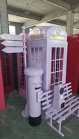 Cabine téléphonique londonienne moderne en fer pour décoration de mariage avec design détachable artificiel - Nouvelle Arrivée
