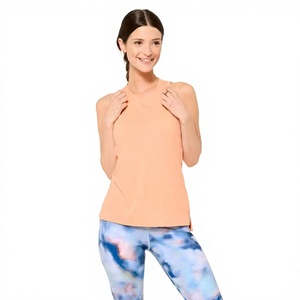 Women's <b>Peach</b> Sleeveless Tank <b>Top</b> O-Neck Knitted Spandex Polyester Breathable Casual Solid Color Regular Fit - Product Image 1