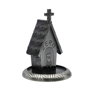 Figurine d'église vintage métallique personnalisée en alliage de zinc nickelé noir, décoration d'Halloween, thème religieux, ornement moulé en 3D - Product Image 1