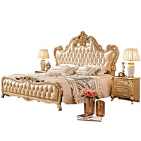 OE-FASHION de chambre à coucher classique Royal Grandeur cadre de lit doré King Size ensemble de chambre à coucher antique pour villas luxueuses