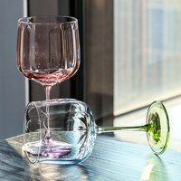Tasse à vin vente chaude mode créatif Restaurant fête mariage coloré cristal gobelet tasse en verre