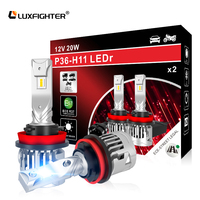 Ampoule de phare LED LUXFIGHTER H11 P36 6000K 2700LM IP65 Étanche en alliage de zinc avec ventilateur 12V 40W Conception brevetée 50000H