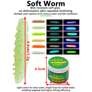 Soft Worm 38mm <b>Floating</b> Type Bait For Freshwater Fish Lure <b>Fishing</b> - Product Image 4