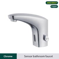 Robinet de salle de bain classique chromé à détection automatique sans contact, mitigeur d'eau froide monotrou