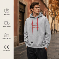 Sweat-shirt à capuche ample pour homme, pull-over décontracté avec imprimé lettres, cordon de serrage et poche kangourou, idéal pour le printemps et l'automne, style streetwear