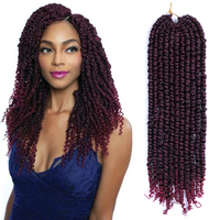 Cheveux tressés en crochet ondulés pré-torsadés de 18 pouces