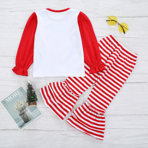 Kids Christmas Clothes Children <b>Santa</b> Baby Pant Sets Girls Top <b>Suit</b> With Flared Trousers of China - Product Image 2