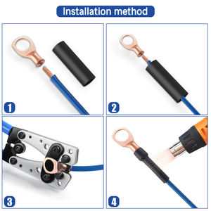 طرف توصيل نحاسي مطلي بالقصدير لتوصيل الأسلاك والبطاريات، طرف كابل أنبوبي للبطارية، طراز CN/HUN - Product Image 3