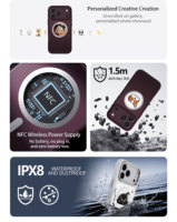 Étui de téléphone personnalisé magnétique imperméable et résistant aux chocs avec écran numérique NFC à encre électronique 2 couleurs sans empreintes digitales pour la série 17