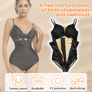 <span class=keywords><strong>2026</strong></span> V-Ausschnitt Schlankheits-Shapewear-Badeanzug mit Po-Lifting-Effekt, Schnürung am Rücken, Taillenformend, Sommer-Bademode für Damen - Product Image 3
