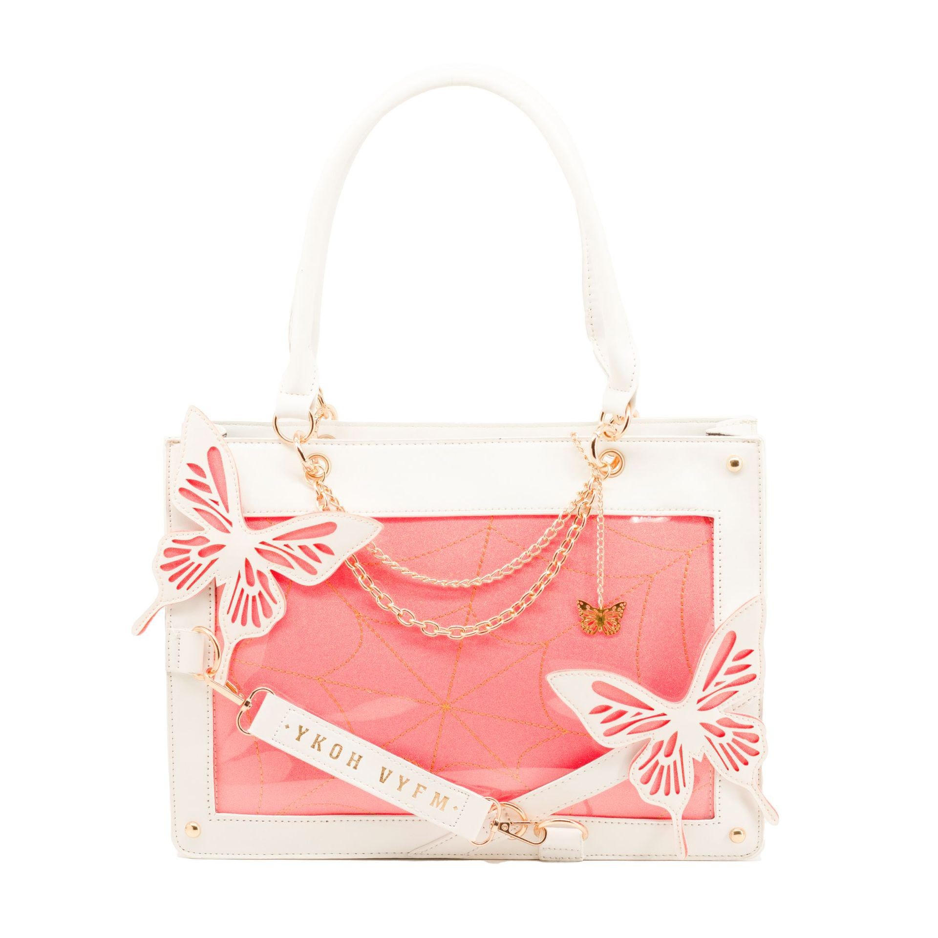 Papillon rouge rose blanche