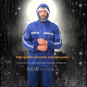 Zweiteiliger Oxford-Stoff Regenmantel für Erwachsene Herrendesign für Motorradfahren Elektro-Lieferfahrer Touren & Regenfahrten - Product Image 2