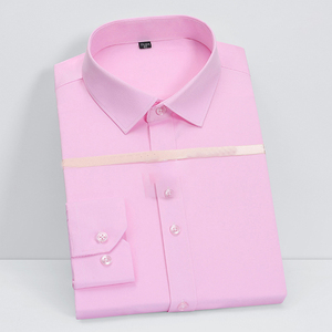 Chemise pour homme, décontractée, business, coton et polyester, design simple avec col boutonné, manches longues - Product Image 4