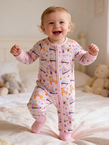 Pyjama Bébé en Bambou : Combinaison Pliante à Manches Longues Imprimée Mignonne pour Nouveau-né - Boîte Mystère - Product Image 5