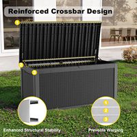 Boîte de rangement extérieure étanche de 320 gallons avec résine résistante aux UV, adaptée aux terrasses, jardins et piscines