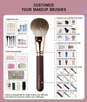 Juego de Brochas de Maquillaje Profesional de Madera Personalizadas de Alta Calidad de Marca Privada, 12 Piezas, para Rostro y Corrector