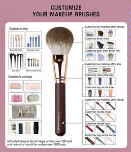 Ensemble de pinceaux de maquillage professionnels en bois personnalisés de haute qualité, 12 pièces, pour le visage et le correcteur, en gros, marque privée - Product Image 4