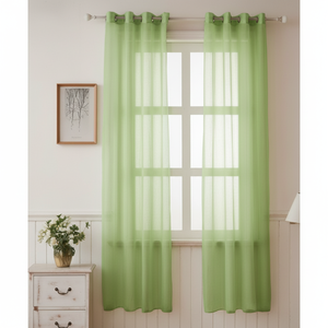 Apple verde poliestere tende con occhielli 140x228cm fornitore all'ingrosso 54 set Per scatola - Product Image 1