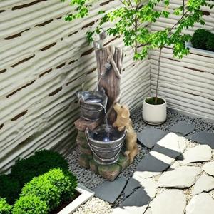 Gran oferta estatua de perro de resina con fuente de agua de carrito de jardín Artificial para decoraciones de casa, hotel o centro comercial - Product Image 2