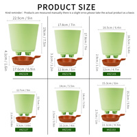 Nouveau pot de fleurs auto-absorbant multi-tailles en plastique PP pour pépinière, pot auto-arrosant durable avec trous de drainage, capacité multiple