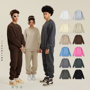 Sweat-shirt à capuche unisexe personnalisé avec logo OEM, 440g, col rond, décontracté, épais, ensemble de survêtement - Product Image 1