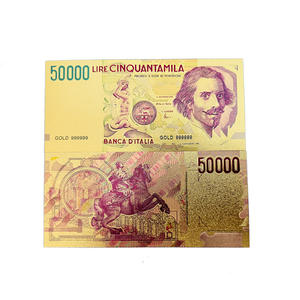 Mooie 7 soorten Italiaanse bankbiljetten, kleur 24K goud, voor verzameling - Product Image 5