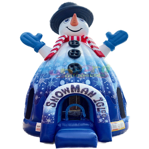 Castillo inflable con forma de muñeco de nieve, iglú, domo, casa de brinco navideña para niños - Product Image 2