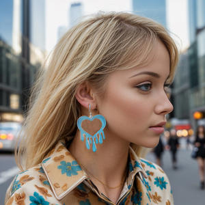 ต่างหูอะคริลิคแบบไล่ระดับสีสุดน่ารักสำหรับผู้หญิงต่างหูแฟชั่นแบบเรียบง่าย - Product Image 1