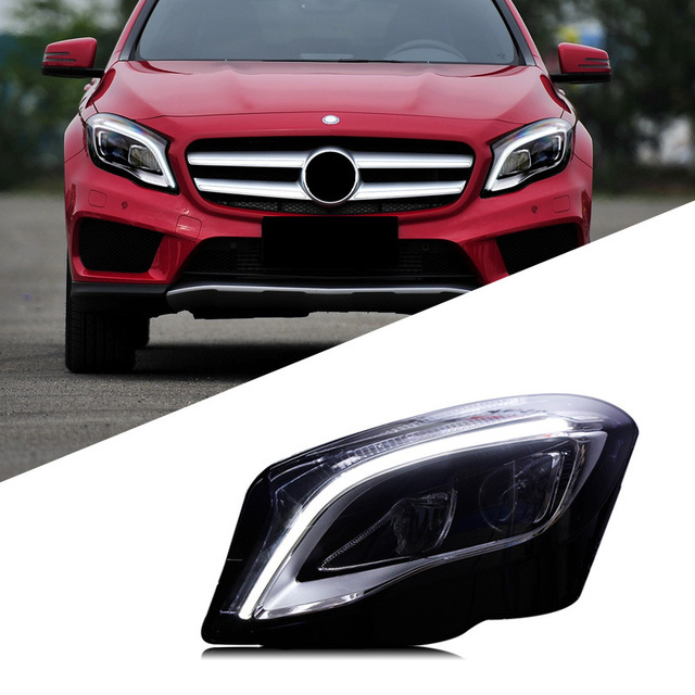 WLJ New Full LED Headlight Assembly Mercedes GLA Class High Spec Upgrade Blue Start DRL Sequential Turn Signal Projector Lamp