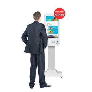 21.5 Inch Self-Ordering Touch Screen Kiosk Wall-Mounted or Floor-Standing <b>with</b> QR <b>Scanner</b> <b>Printer</b> Payment Processing Features - Product Image 1
