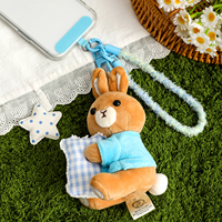 Porte-clés en peluche Peter Rabbit sous licence officielle, mignon lapin en peluche, pendentif doux, vente en gros, cadeau pour enfants, directement de l'usine